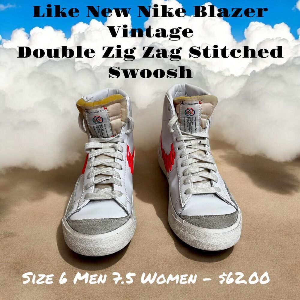Nike Blazer Mid ‘77 Vintage ‘Double Zig Zag Stitched Swoosh’ Sz US 6 (Women 7.5)
